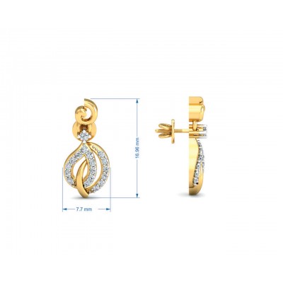 Tisha Diamond Earrings in Gold